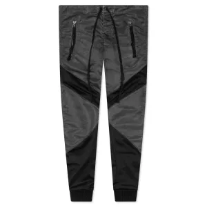 Washed Satin 50/50 Long Slim Pant - Black