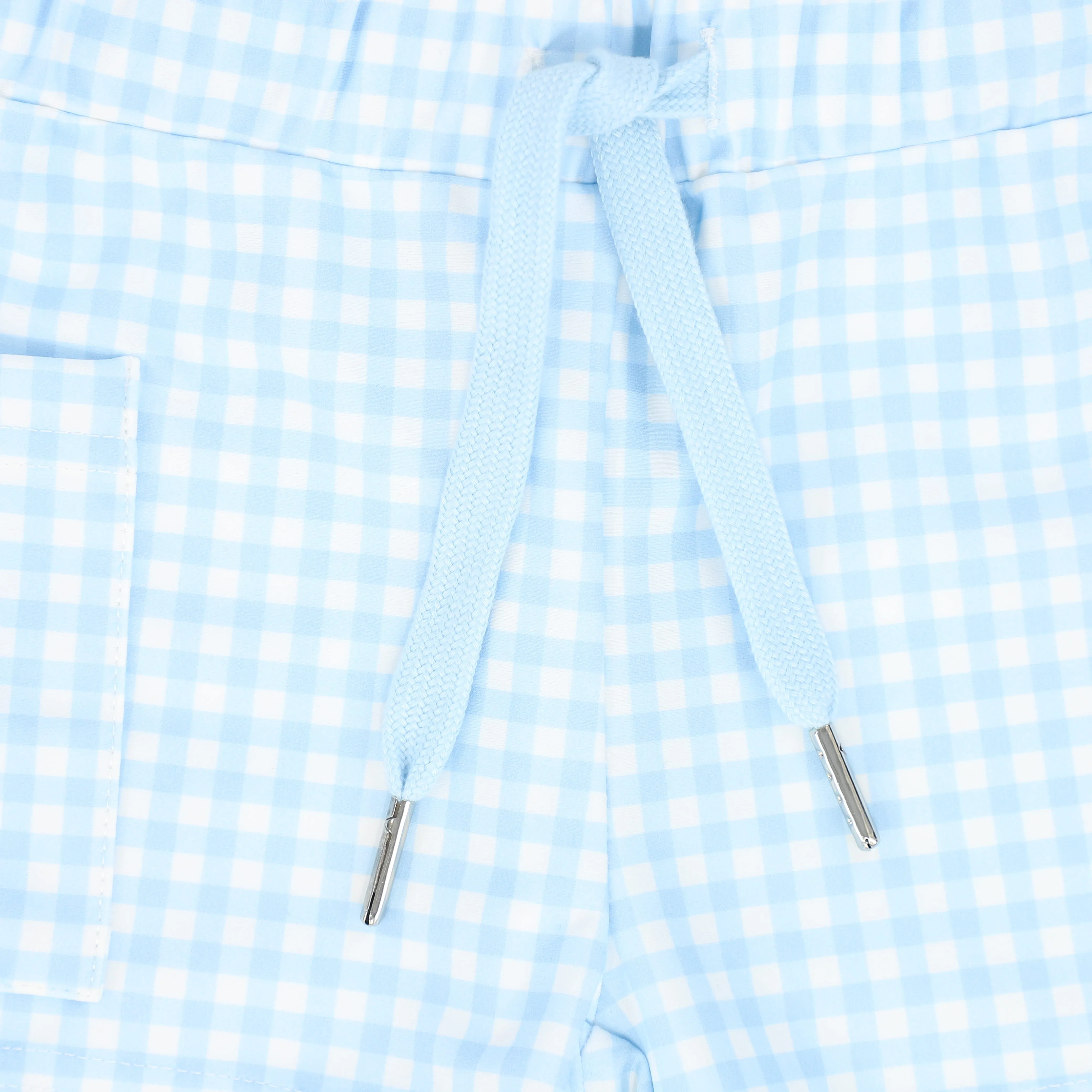 WATER CLUB LIGHT BLUE GINGHAM SWIM SHORTS
