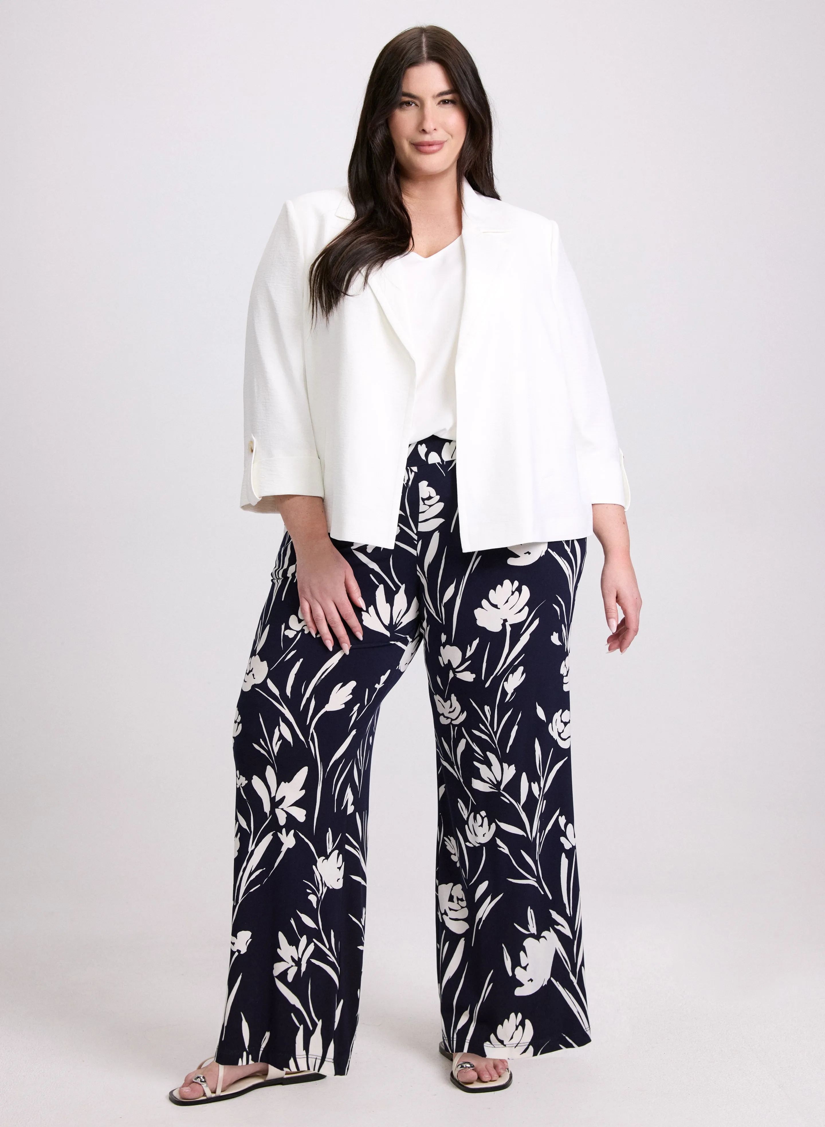 Wide-Leg Floral Print Pants