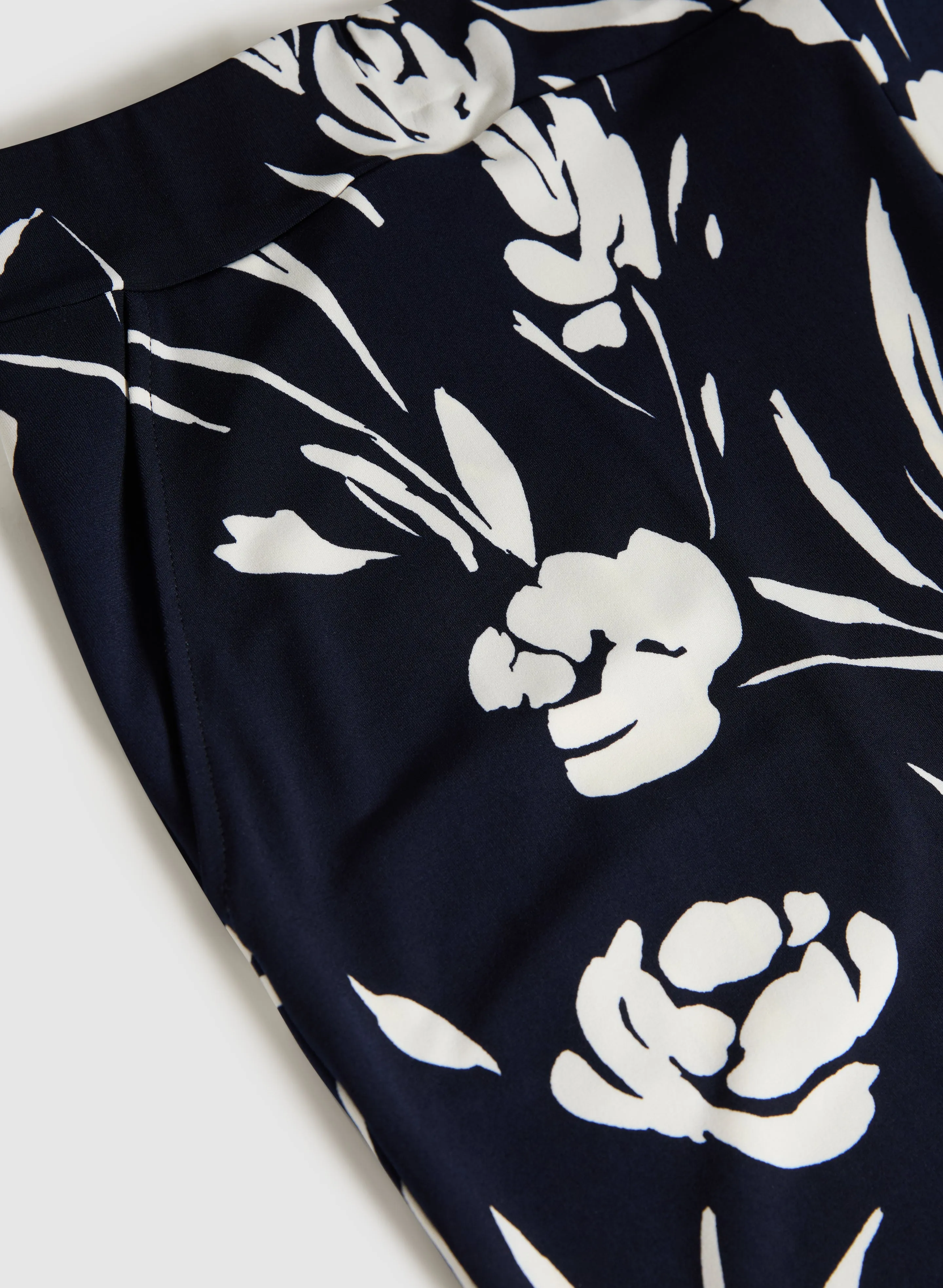 Wide-Leg Floral Print Pants
