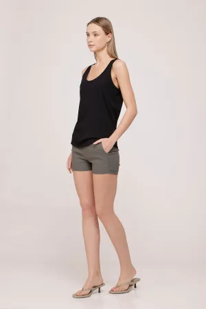 Woman Short Pants Green Stripes