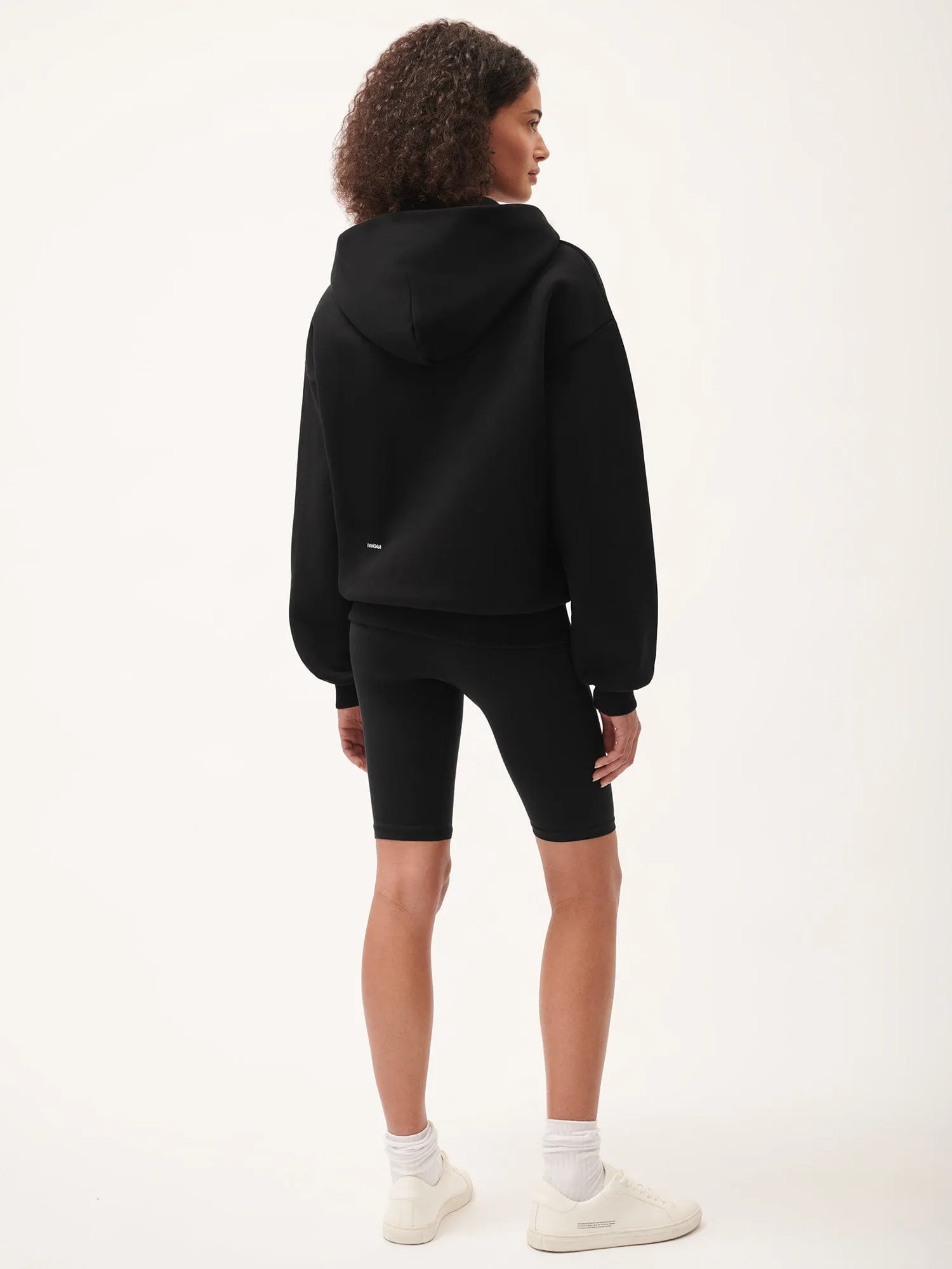 Womens 365 Cotton Stretch Cycle Shorts—Black