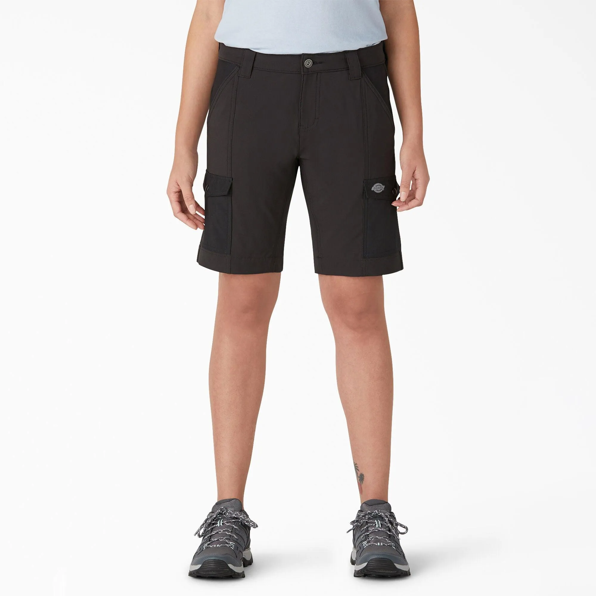 Women's Cooling Slim Fit Cargo Shorts, 10", Black