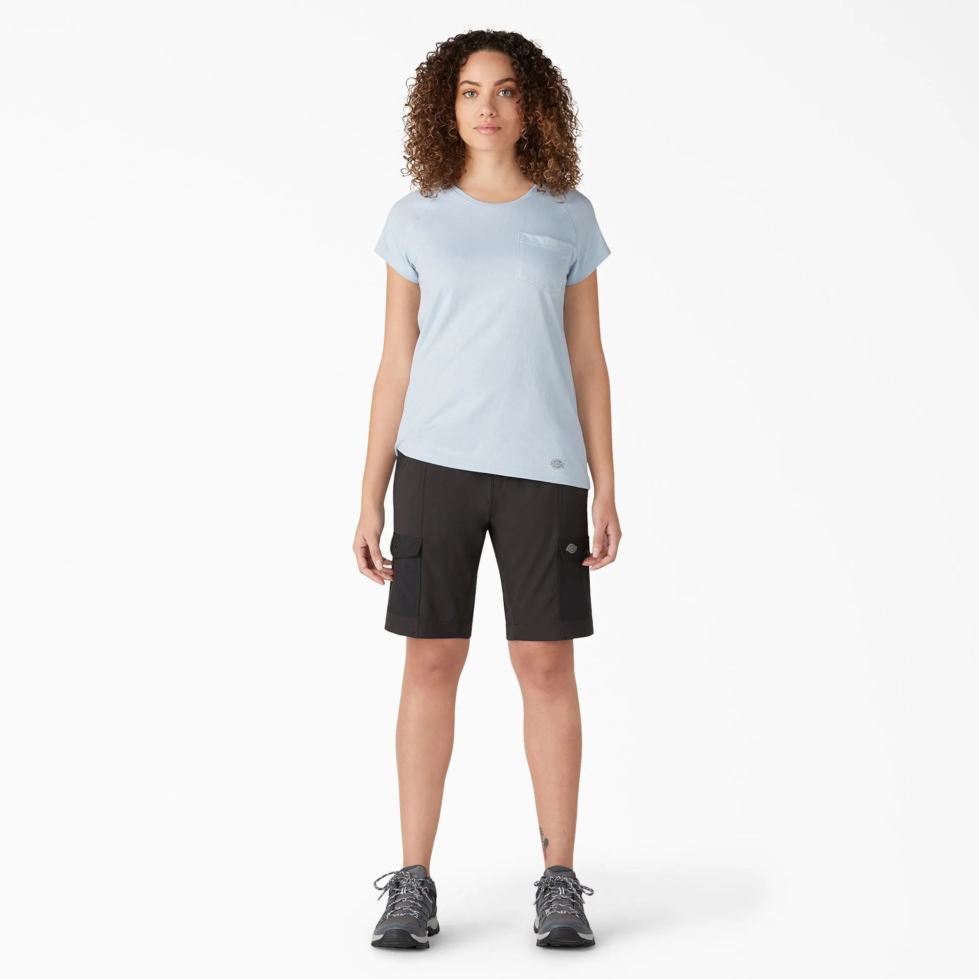 Women's Cooling Slim Fit Cargo Shorts, 10", Black